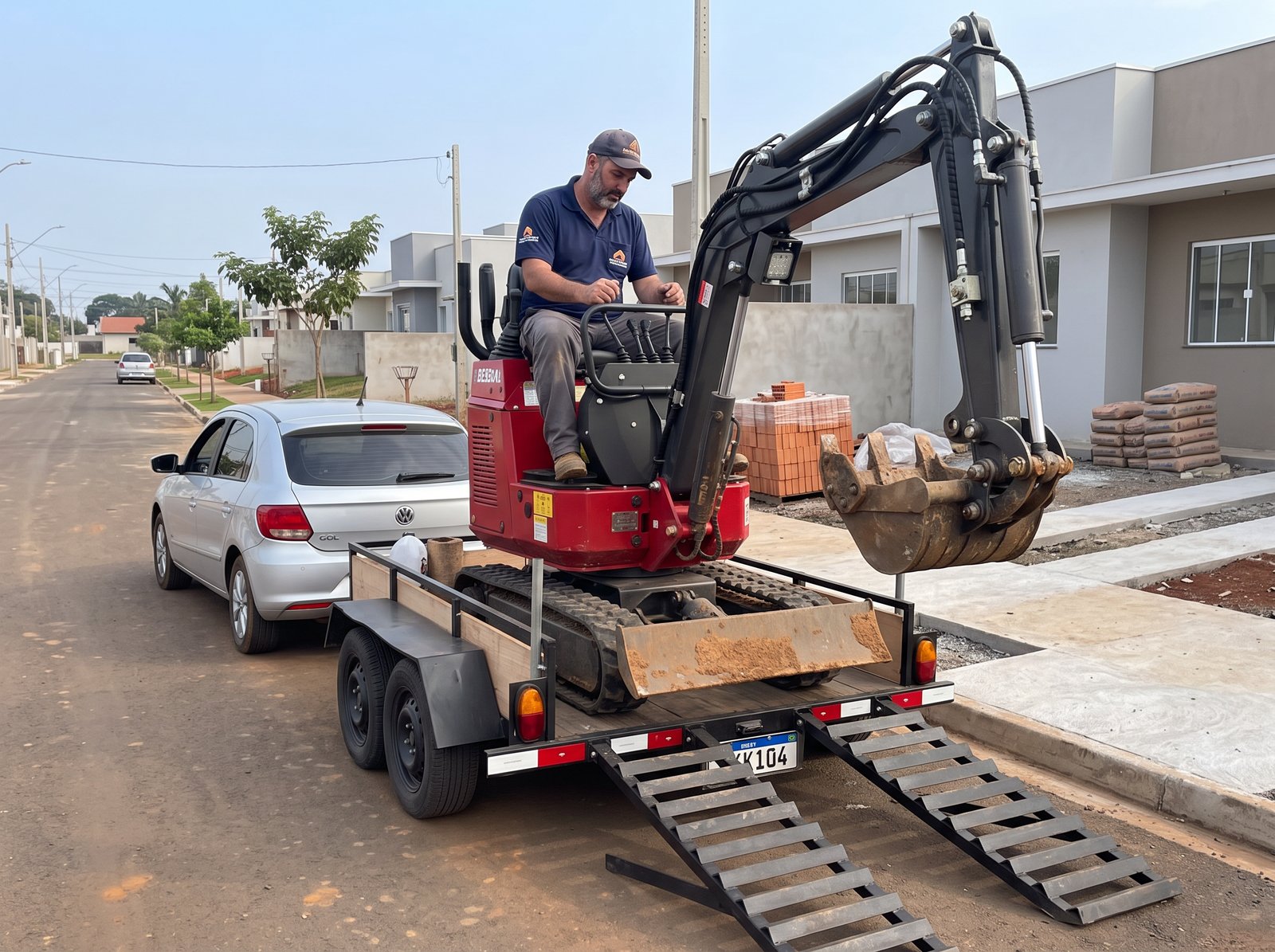 Como transportar uma mini escavadeira: reboque, caminhão e cuidados