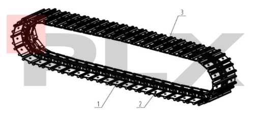 Diagrama do conjunto de esteira da Mini Escavadeira X35 Pro