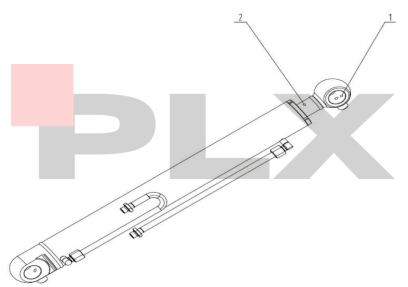 Diagrama do conjunto do cilindro da caçamba da Mini Escavadeira X35 Pro