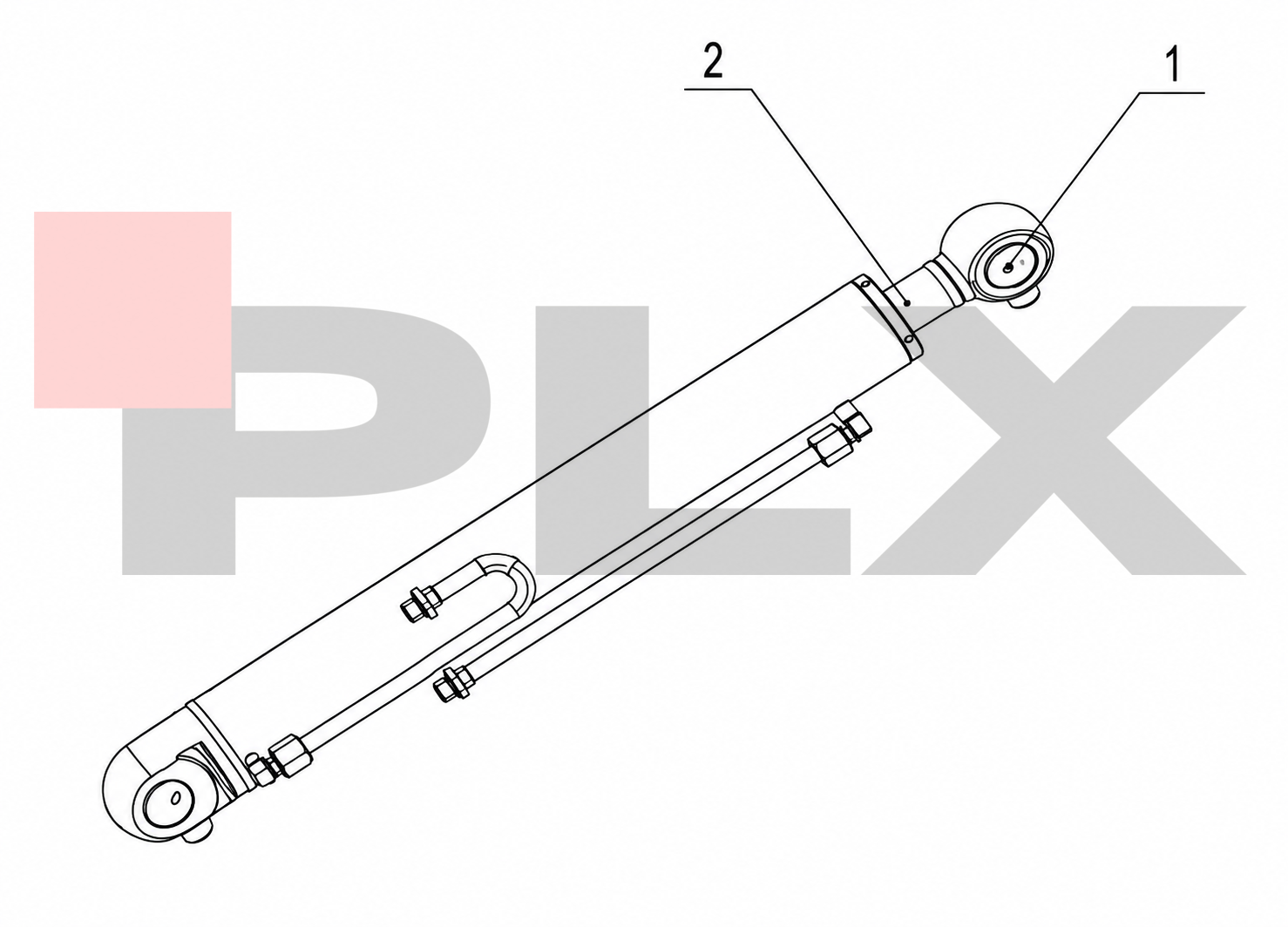 Diagrama do conjunto do cilindro da haste da caçamba da Mini Escavadeira X35 Pro