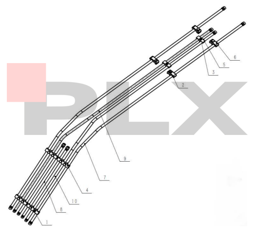 Diagrama do conjunto do tubo rígido da lança da Mini Escavadeira X35 Pro