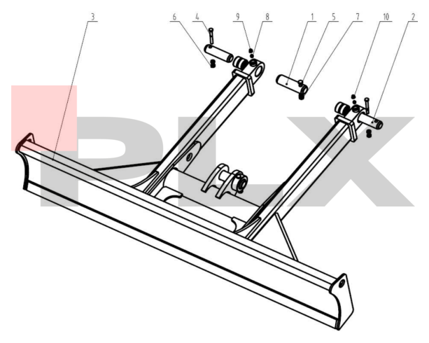 Diagrama do dispositivo de lâmina estabilizadora da Mini Escavadeira X35 Pro