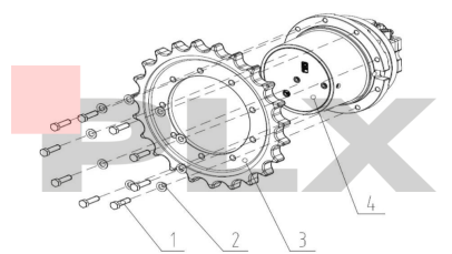 Diagrama do motor de locomoção da Mini Escavadeira X35 Pro