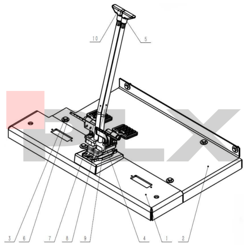 Diagrama do sistema de controle de caminhada da Mini Escavadeira X35 Pro