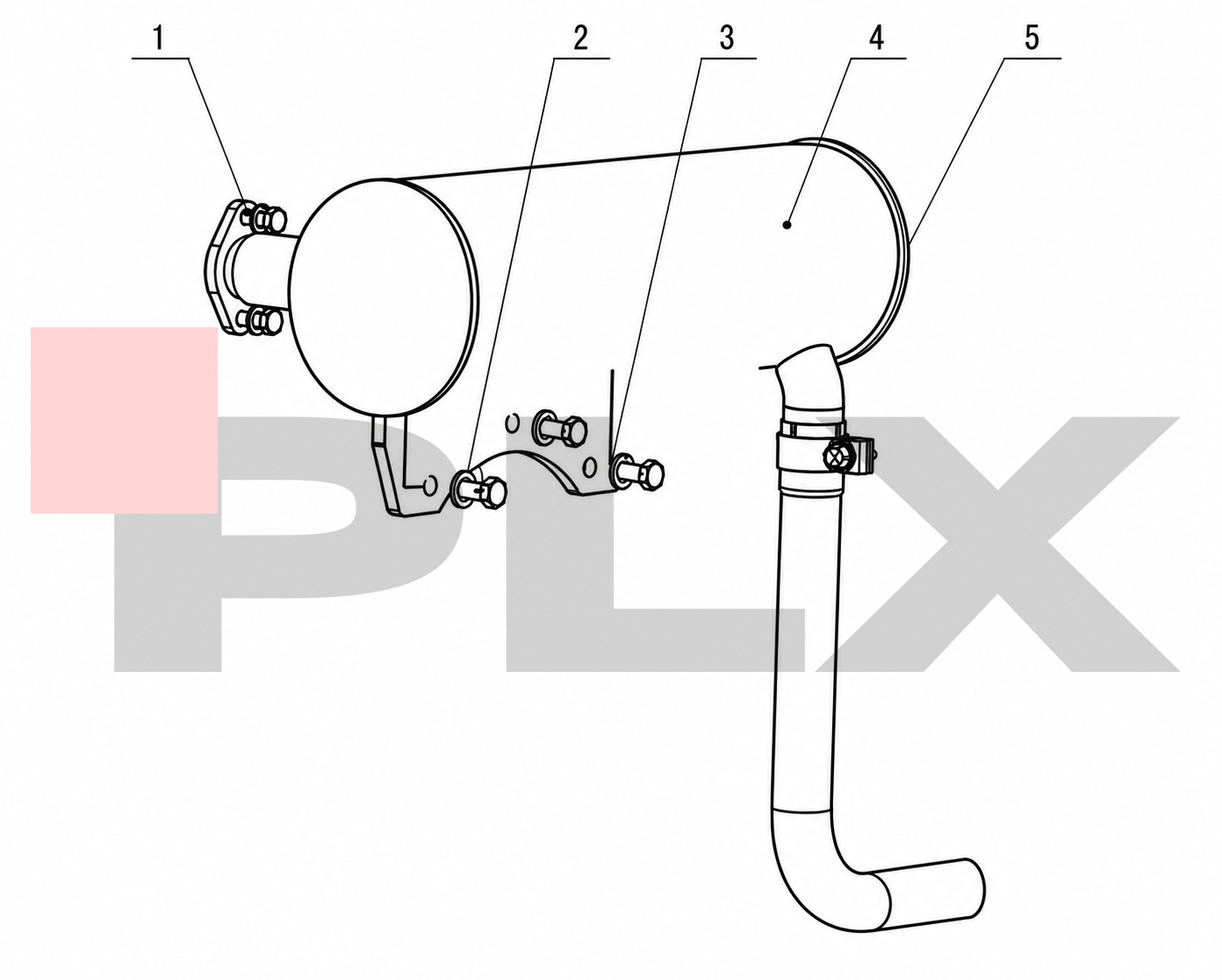 Diagrama do sistema de exaustão de ar da Mini Escavadeira X35 Pro
